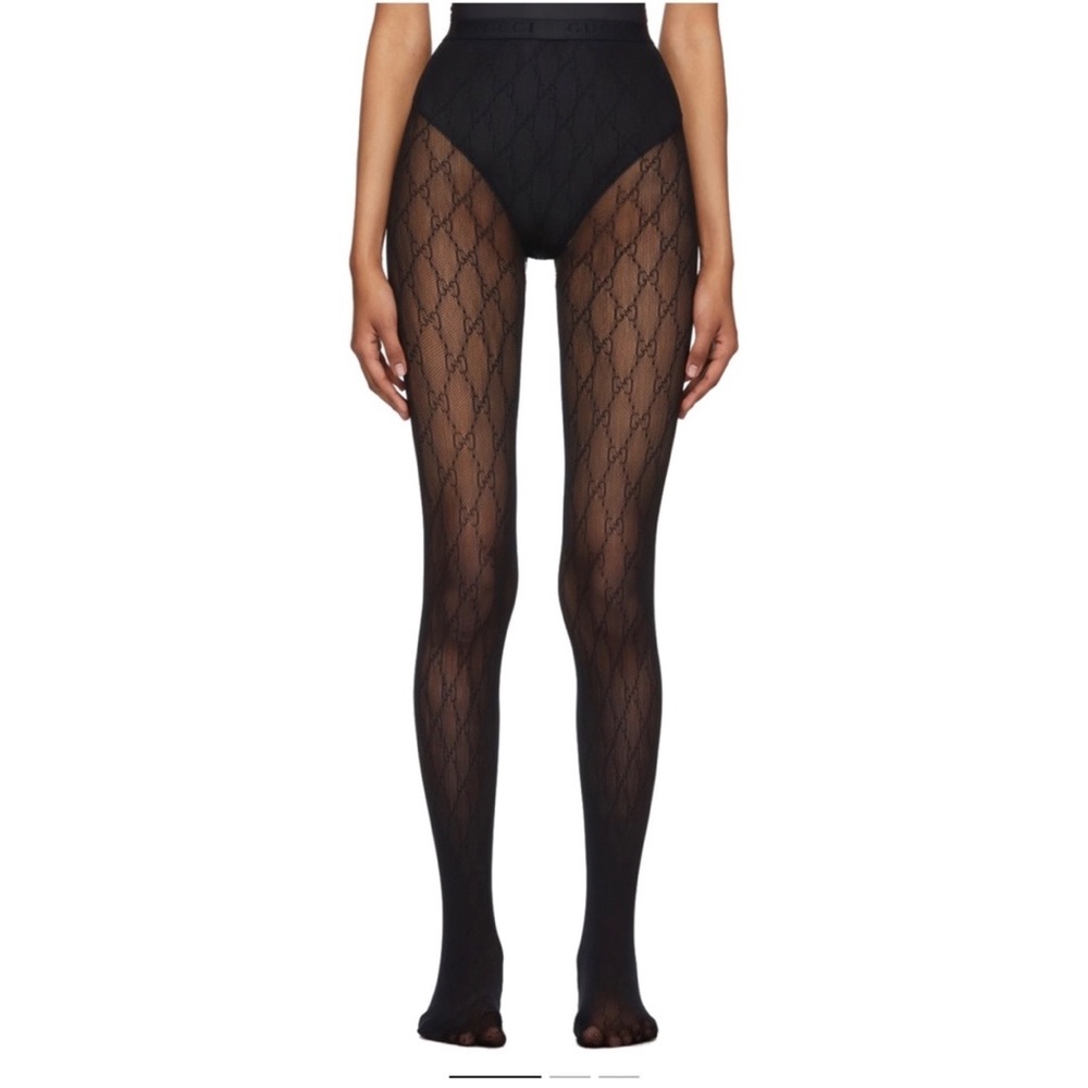Authentic Gucci Black GG Supreme Tights